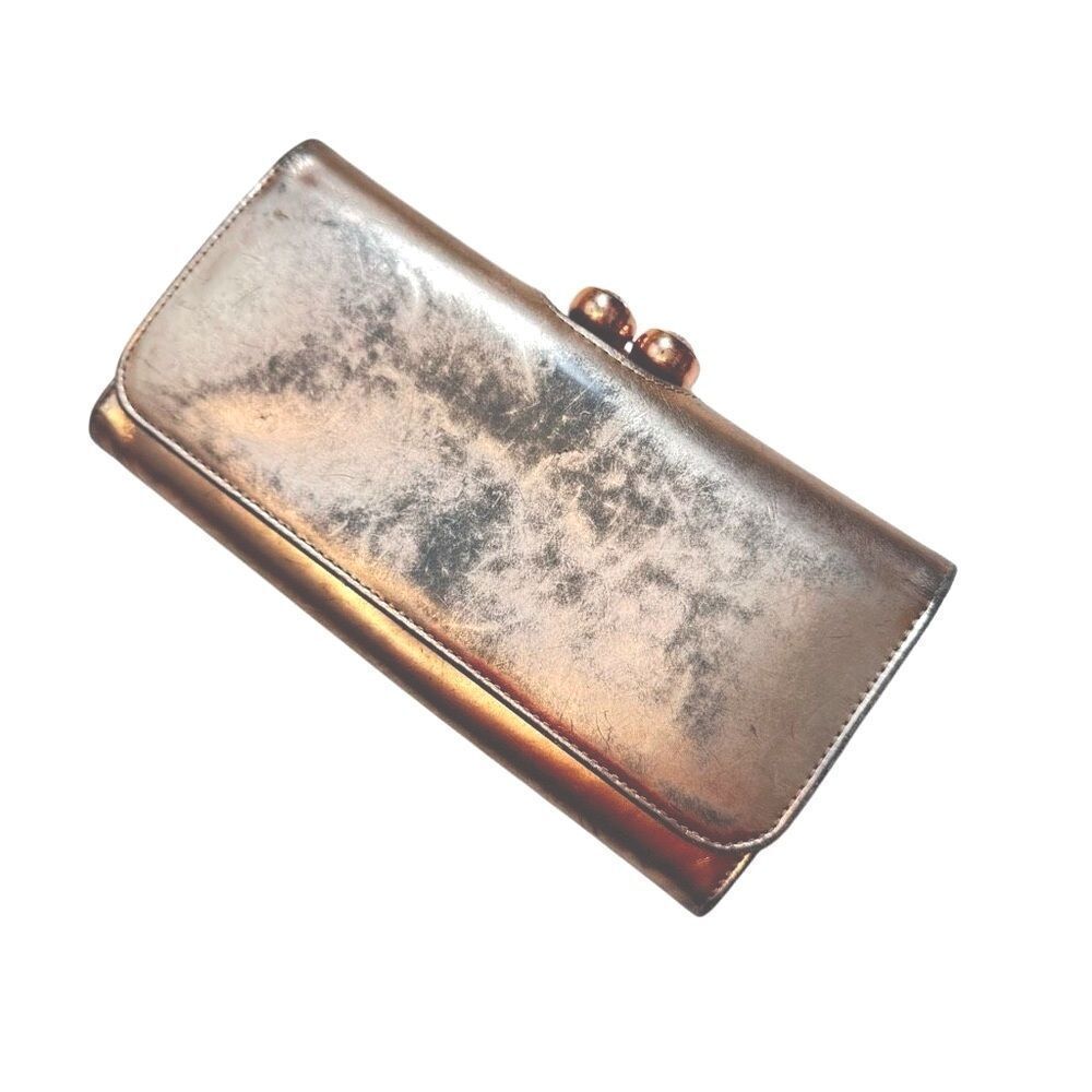 Ted Baker Rose Gold Leather Wallet Crystal Bobble Matinee Boston Terrier FLAWS